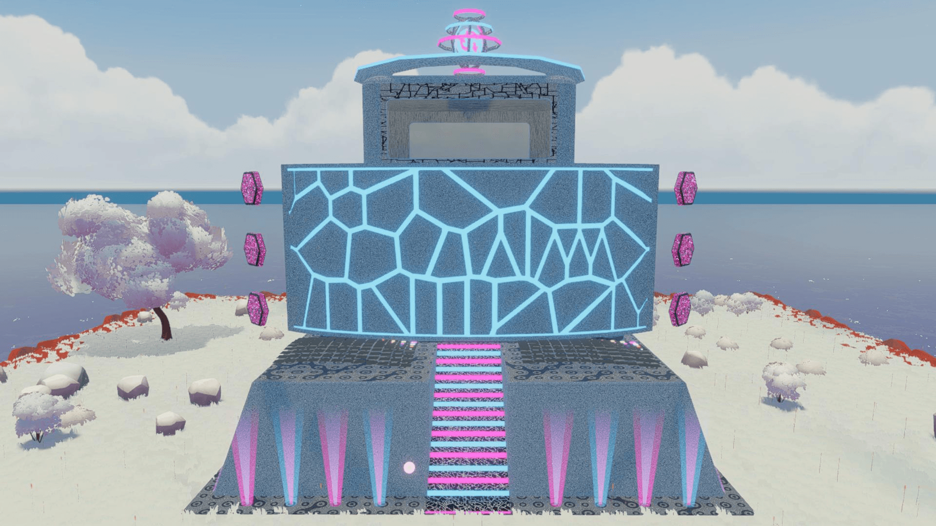 M1D HQ exterior daytime view with geometric dome