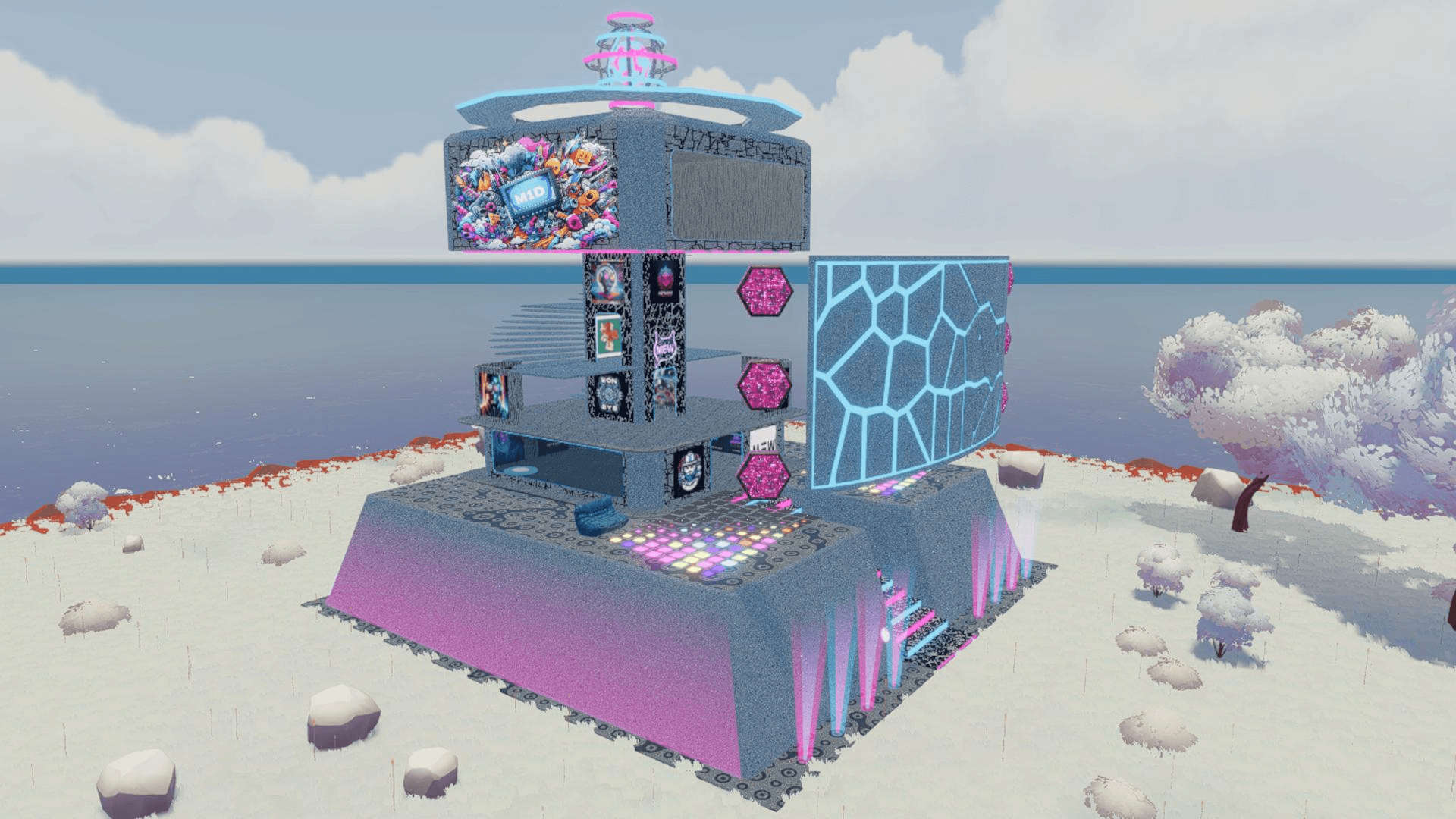 M1D HQ angle view showing multiple screens